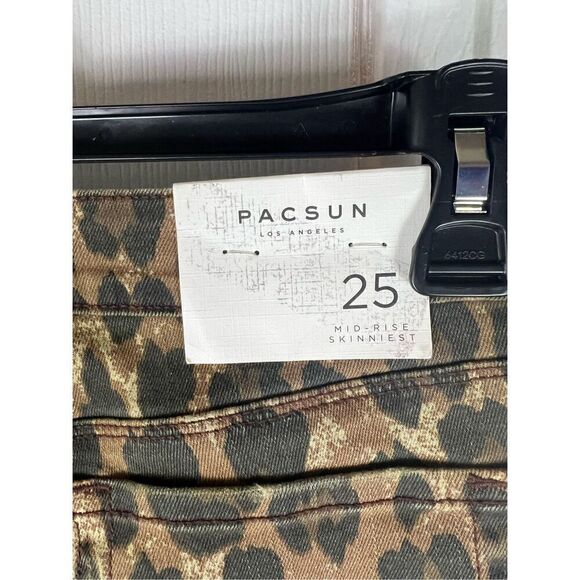NWT Pacsun Womens Leopard Midi Rise Skinniest Jeans Size 25 - Picture 3 of 6